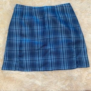 BlushMark Blue Plaid Skirt